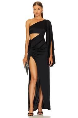 Michael Costello Kamaria Gown One Shoulder Formal Party Guest Cocktail Prom XXS